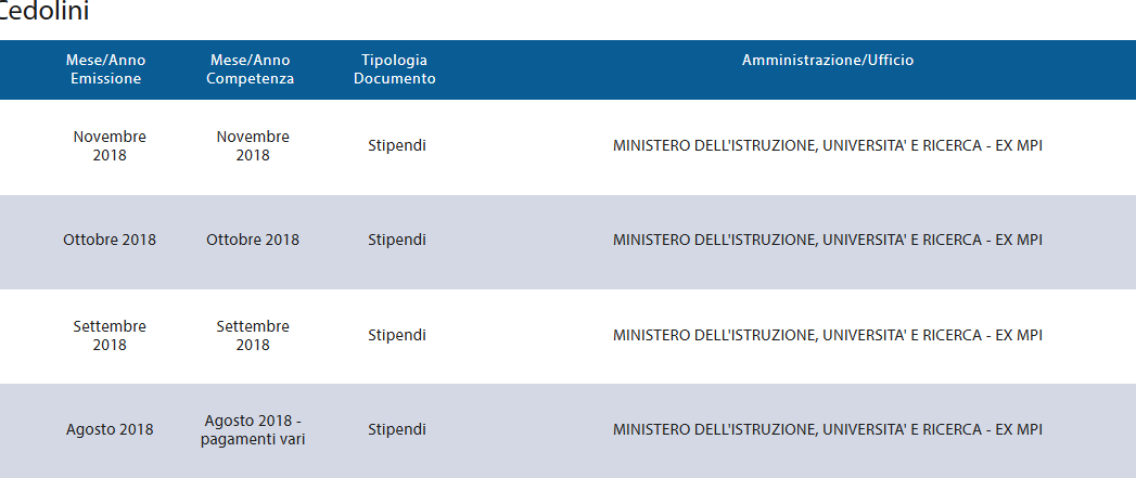 Il cedolino è visibile su NoiPa