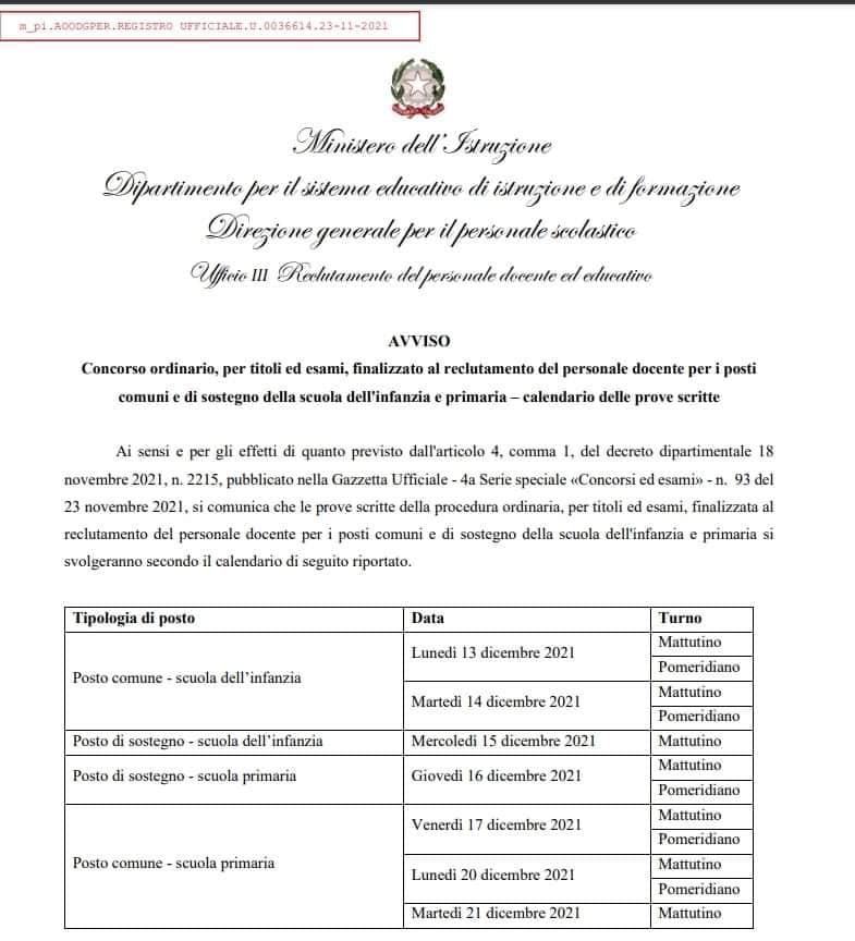 Finalmente le date delle prove del concorso Infanzia e Primaria 2021, eccole